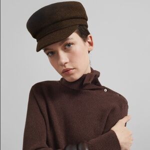THE FRANKIE SHOP CORBET NEWSBOY CAP - BROWN, NWT